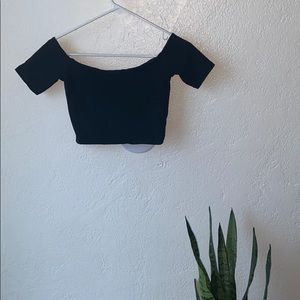 American Apparel Off the Shoulder Crop Top